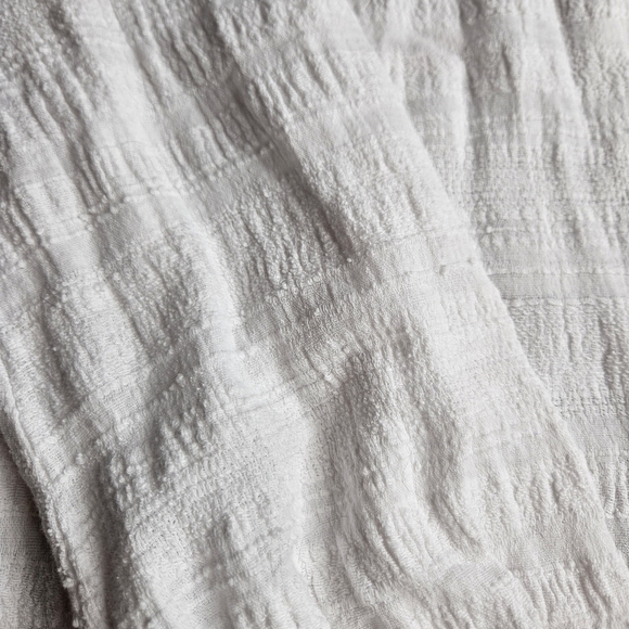 Show Me Your MuMu White Slub Cotton Blouse V-neck Medium - Picture 4 of 11